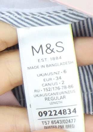 Womens UK Size 6 Marks and Spencer Regular Fit Chino Pink Trousers