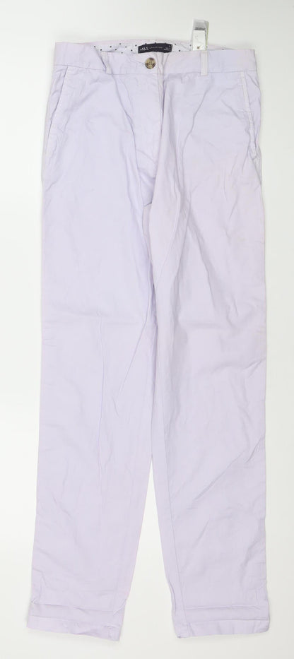 Womens UK Size 8 Marks and Spencer Regular Fit Chino White Trousers