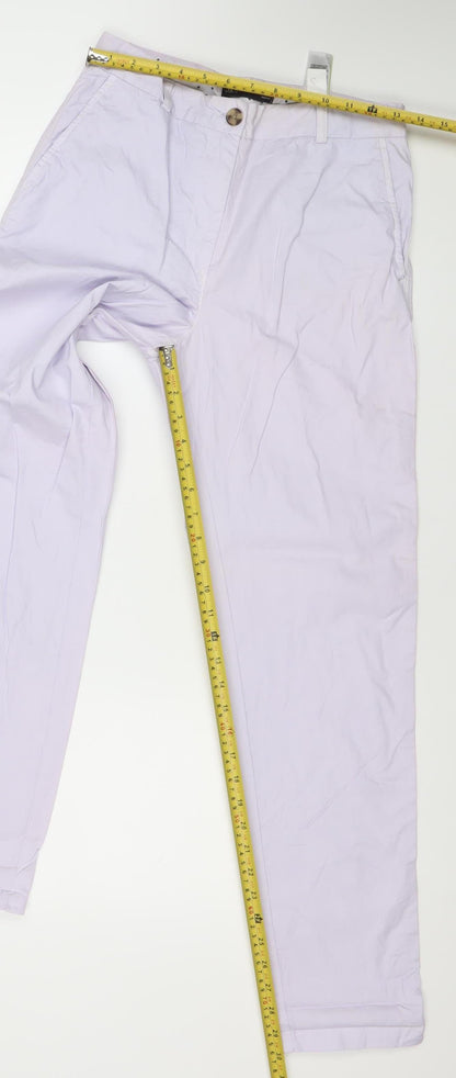 Womens UK Size 8 Marks and Spencer Regular Fit Chino White Trousers