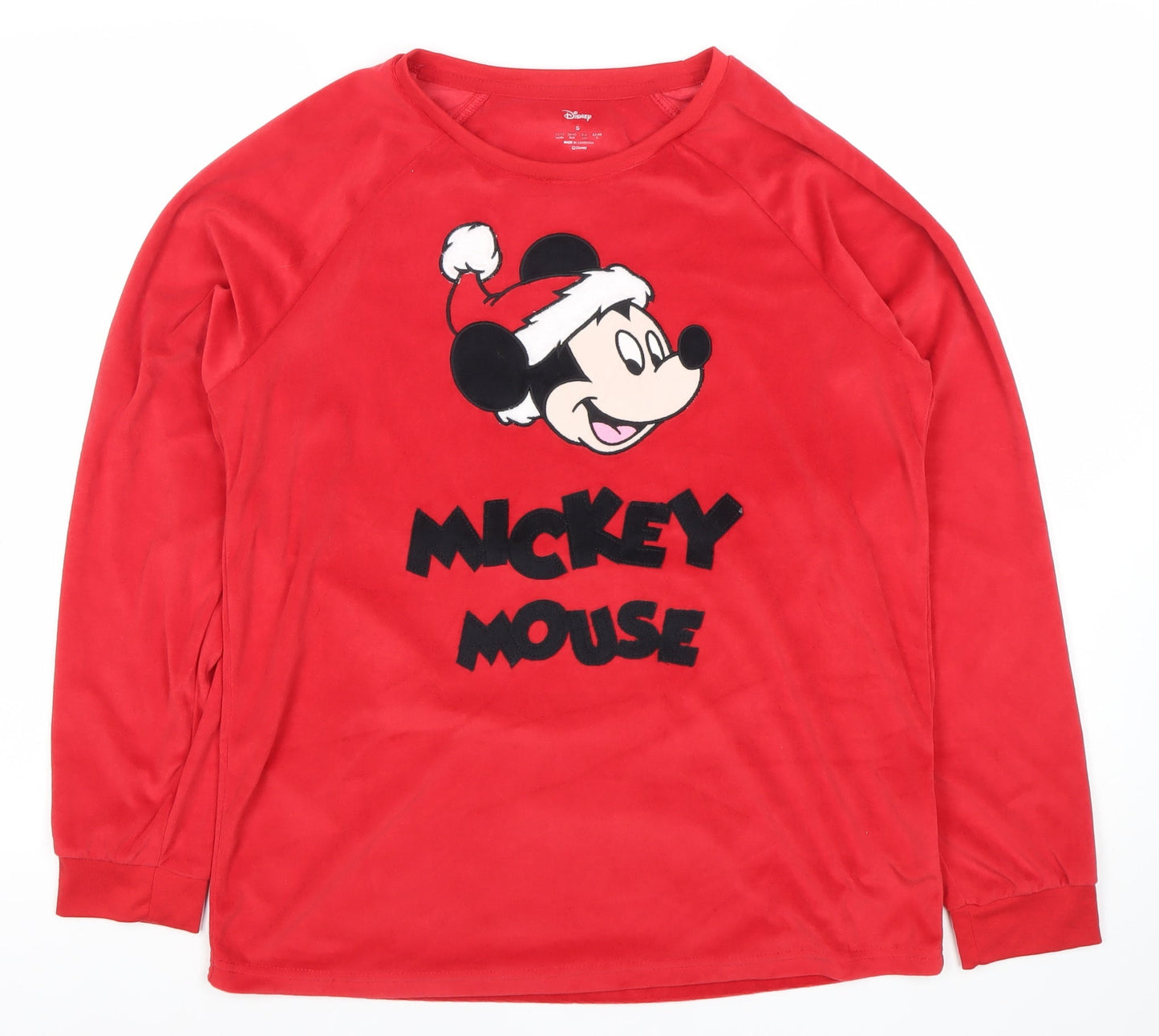 Primark Disney Womens Red Mickey Mouse Christmas Sweatshirt S 10/12