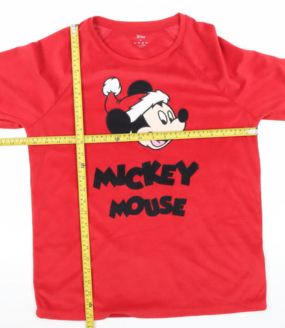 Primark Disney Womens Red Mickey Mouse Christmas Sweatshirt S 10/12