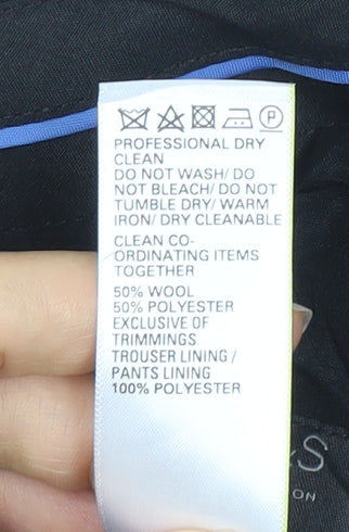 Marks and Spencer Mens Blue Slim Fit Dress Pants 32W 33L Wool Blend