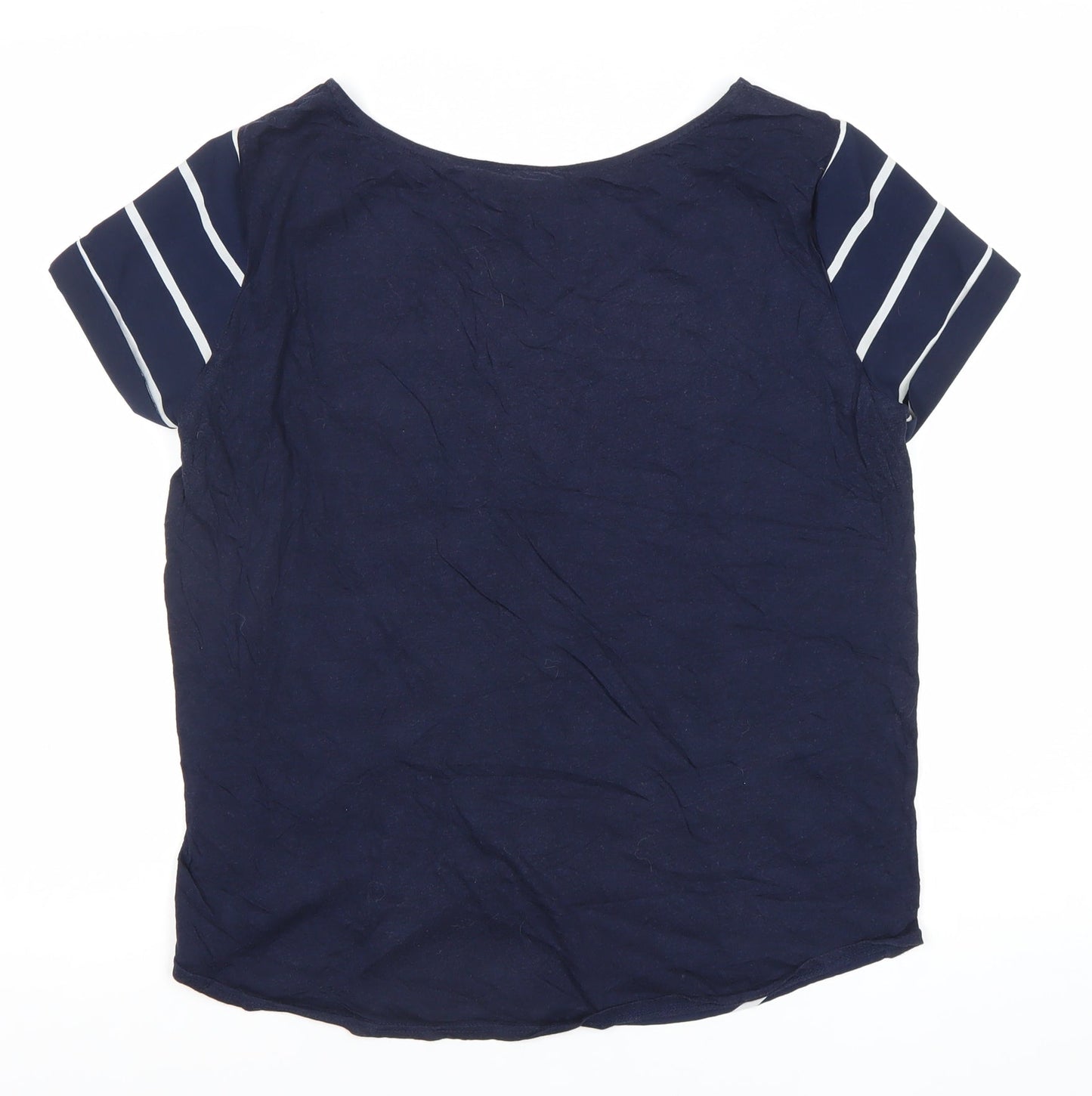 Gap Women’s Blue Striped Boat Neck Short Sleeve T-Shirt Size S