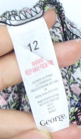 George Women’s Multicoloured Floral A-Line Knee Length Dress Size 12