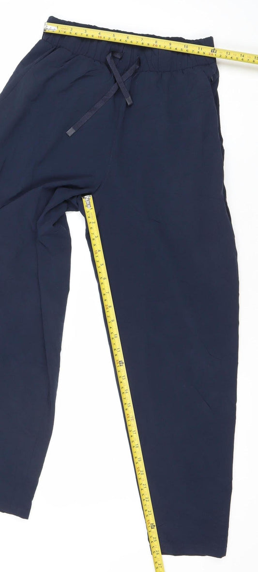 Marks and Spencer Womens Navy Blue Size 8 Jogger Trousers Polyester