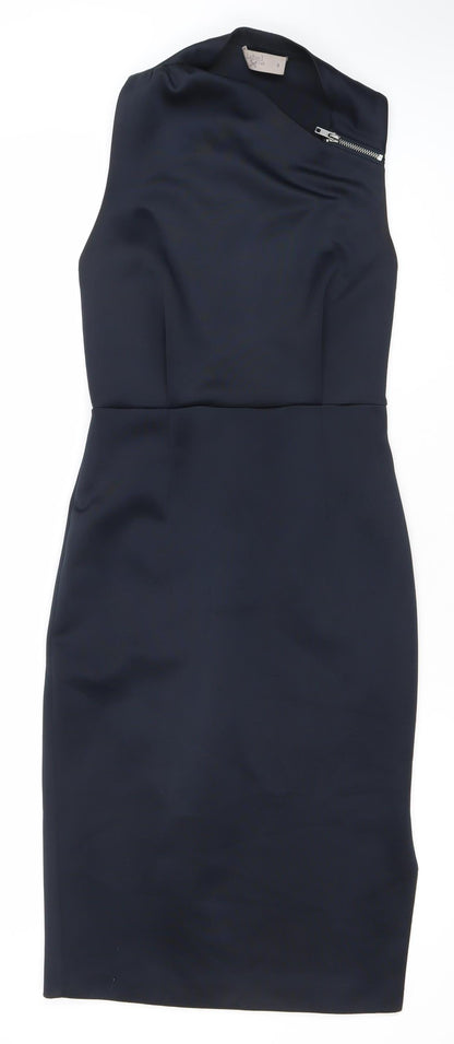 Label Lab Womens Black Size 8 Sheath Sleeveless Asymmetric Dress