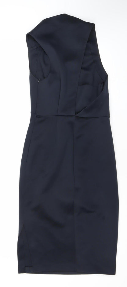 Label Lab Womens Black Size 8 Sheath Sleeveless Asymmetric Dress