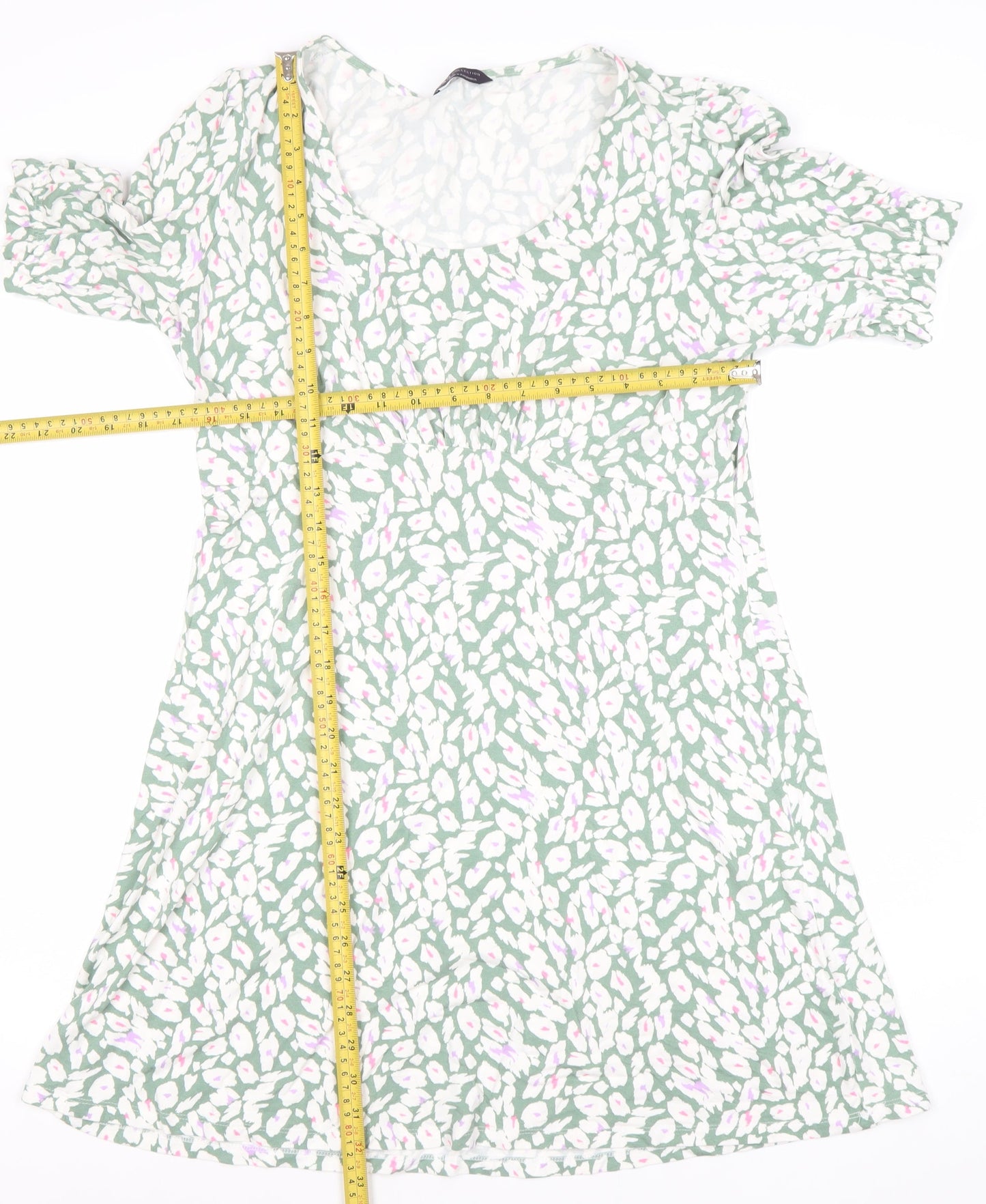 Marks and Spencer Women’s Green Floral A-Line Dress Size 12