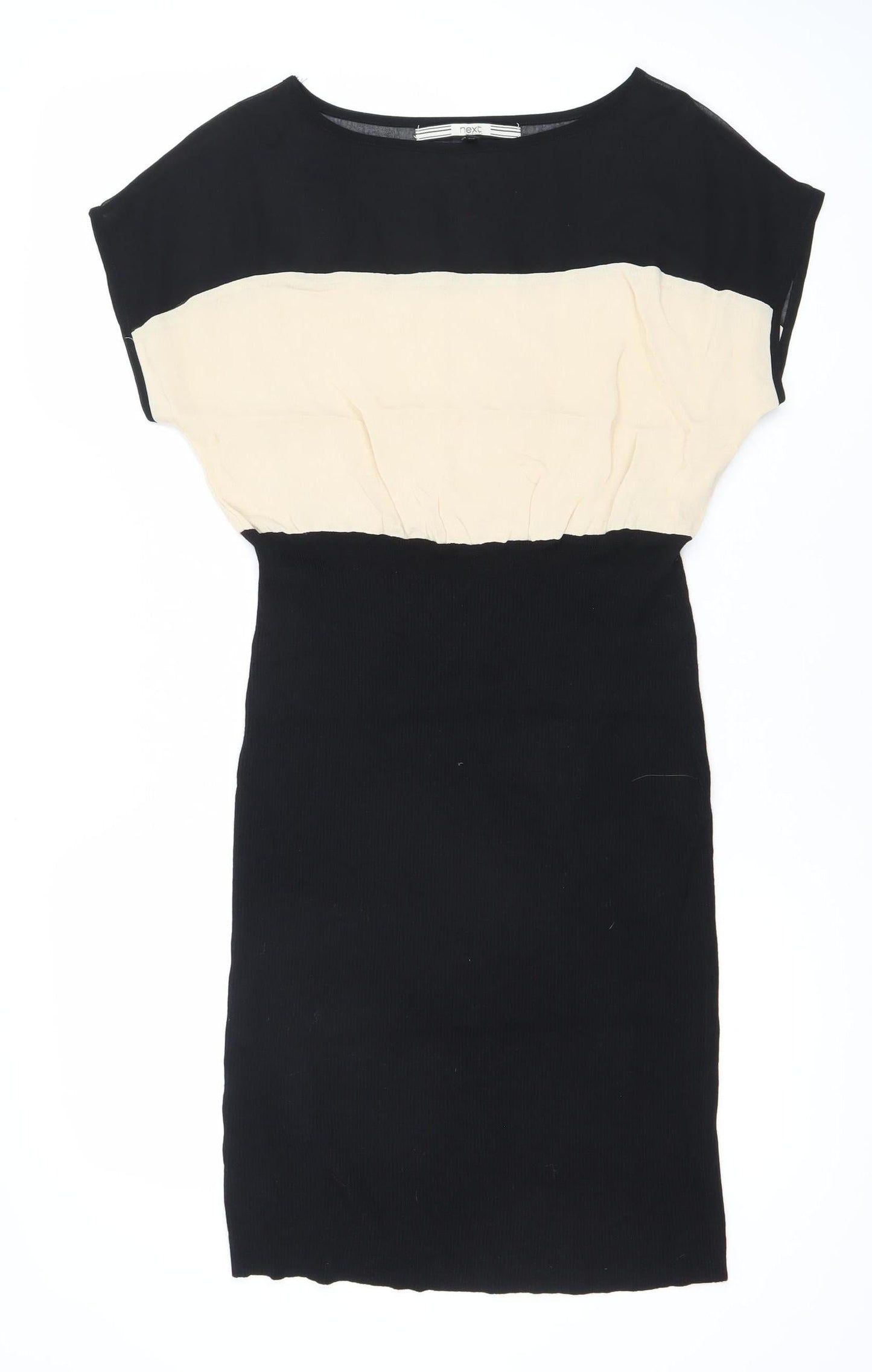 Next Women’s Black Beige Sheath Knee Length Dress Size 10