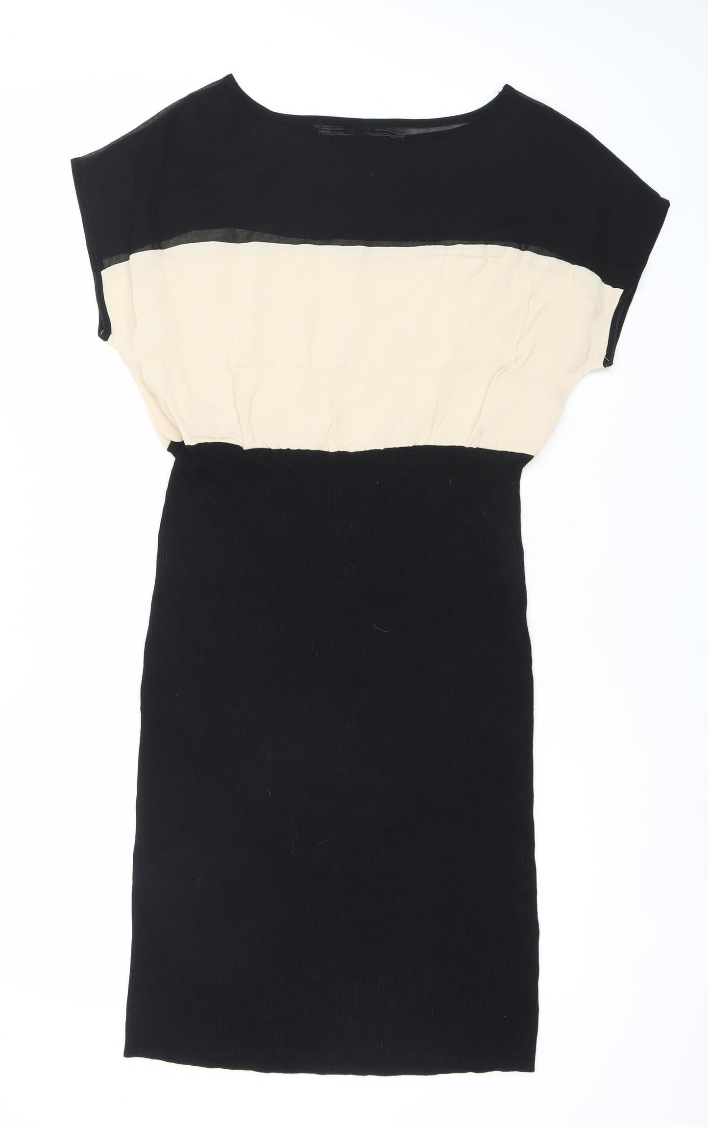 Next Women’s Black Beige Sheath Knee Length Dress Size 10