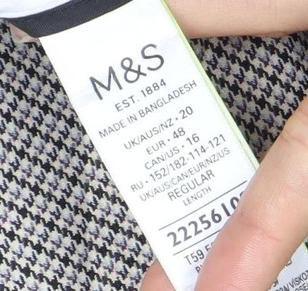 Womens UK Size 20 Marks and Spencer Regular Fit Business Casual Workwear Grey Tr