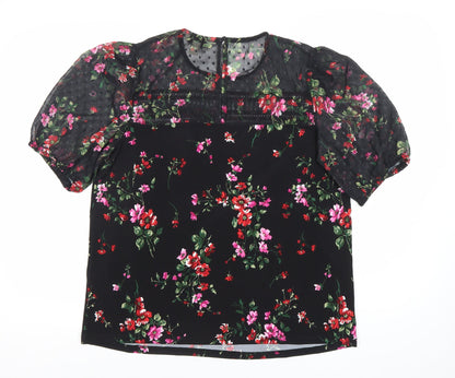 Womens UK Size 14 Love & Roses Black Tunic Blouse