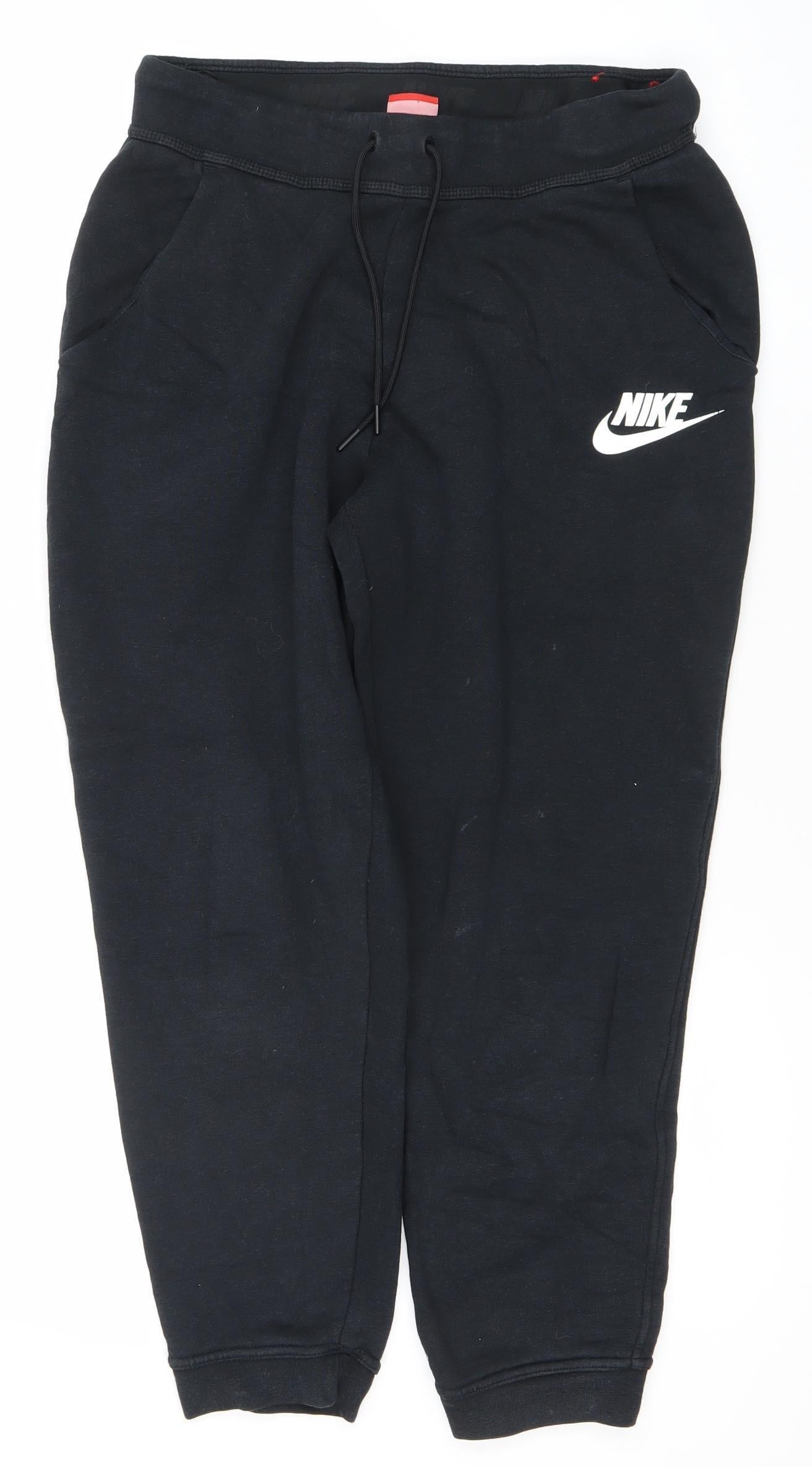 Nike Womens Black M Sweatpants Joggers Elastic Waist Gym Casual