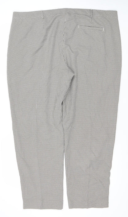 Marks and Spencer Womens Grey Check Trousers Size 22 Straight Leg