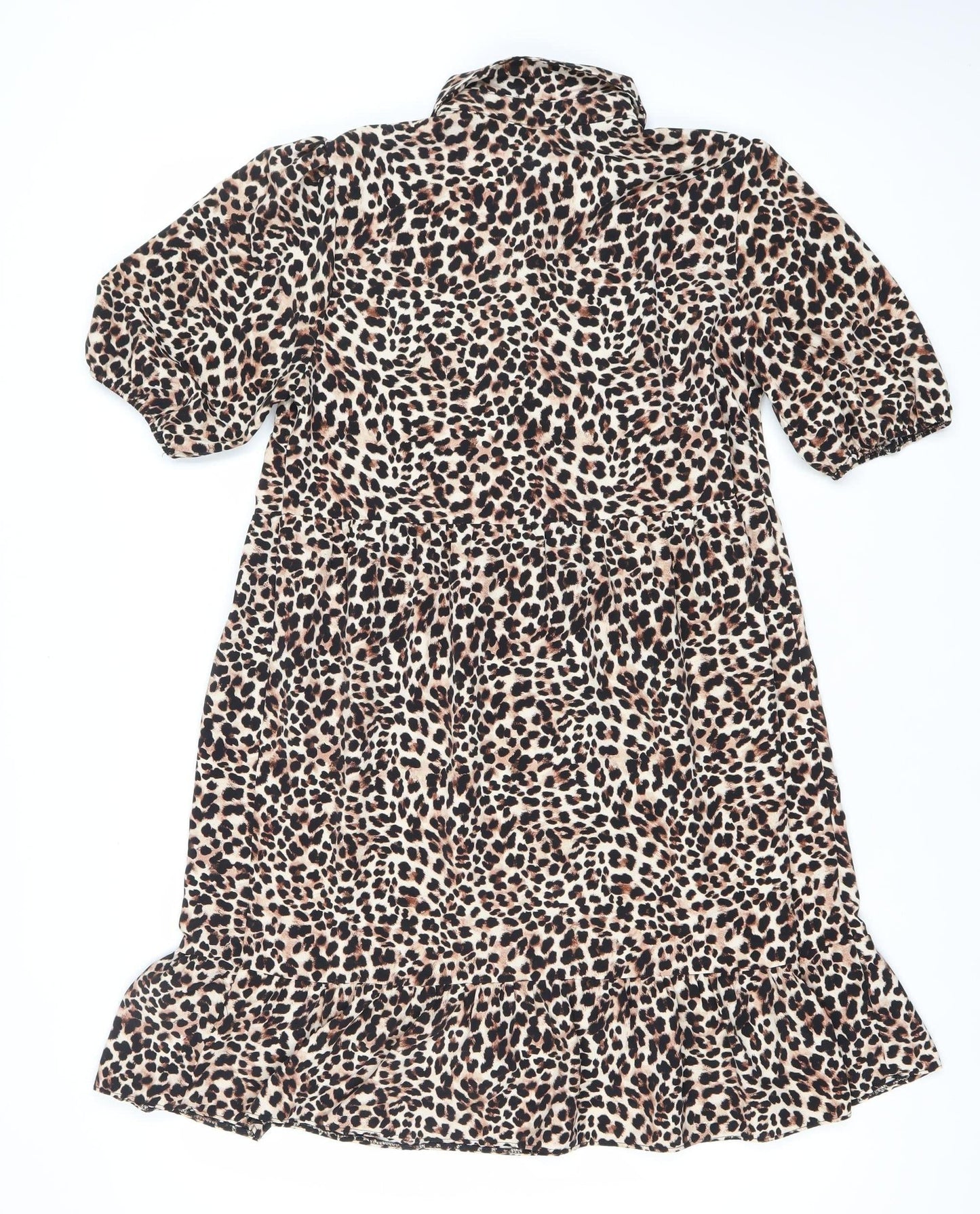 George Women’s Leopard Print Shift Dress Size 10 Knee Length V-Neck