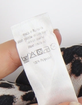 George Women’s Leopard Print Shift Dress Size 10 Knee Length V-Neck