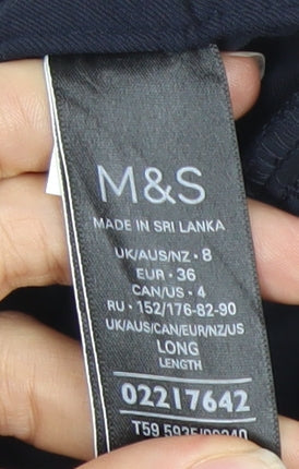 Womens UK Size 8 Marks and Spencer Regular Fit Business Casual Workwear Blue Tro