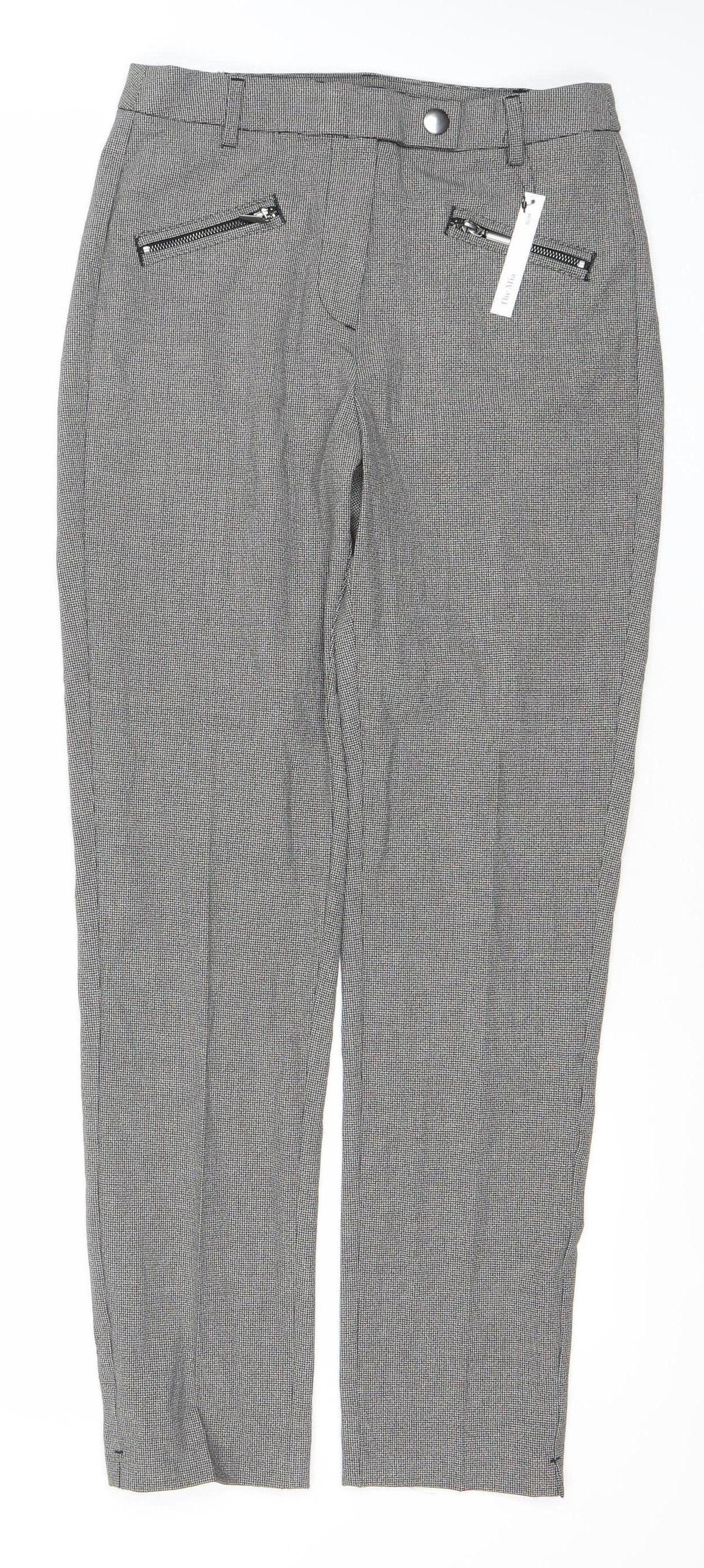 Womens UK Size 8 Marks and Spencer Slim Fit Dress Pants Grey Trousers