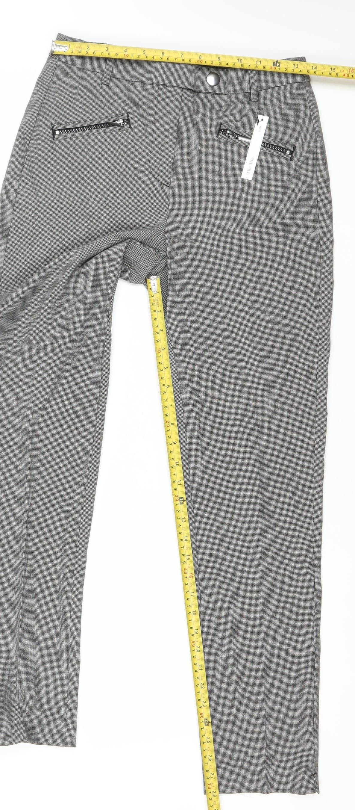 Womens UK Size 8 Marks and Spencer Slim Fit Dress Pants Grey Trousers