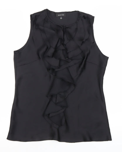 Womens UK Size 10 Spense Black Tunic Blouse