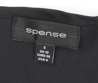 Womens UK Size 10 Spense Black Tunic Blouse