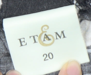 Etam Women’s Black Floral A-Line Midi Skirt Size 20 Viscose