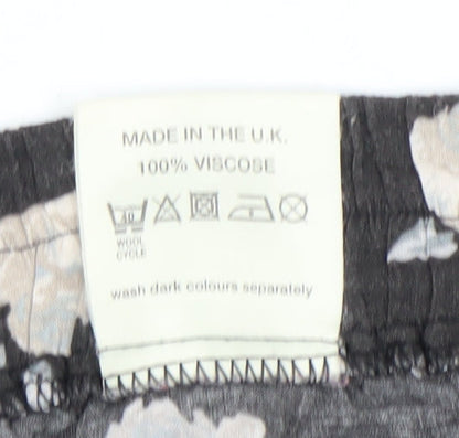 Etam Women’s Black Floral A-Line Midi Skirt Size 20 Viscose