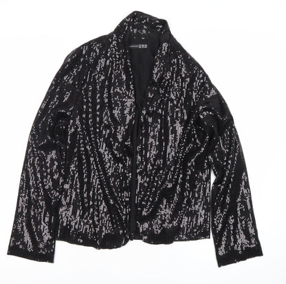 Atmosphere Women’s Black Sequin Party Jacket Size 8 Short