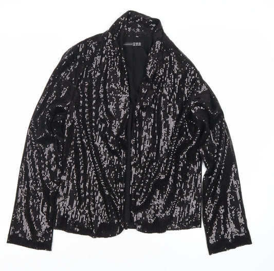Atmosphere Women’s Black Sequin Party Jacket Size 8 Short