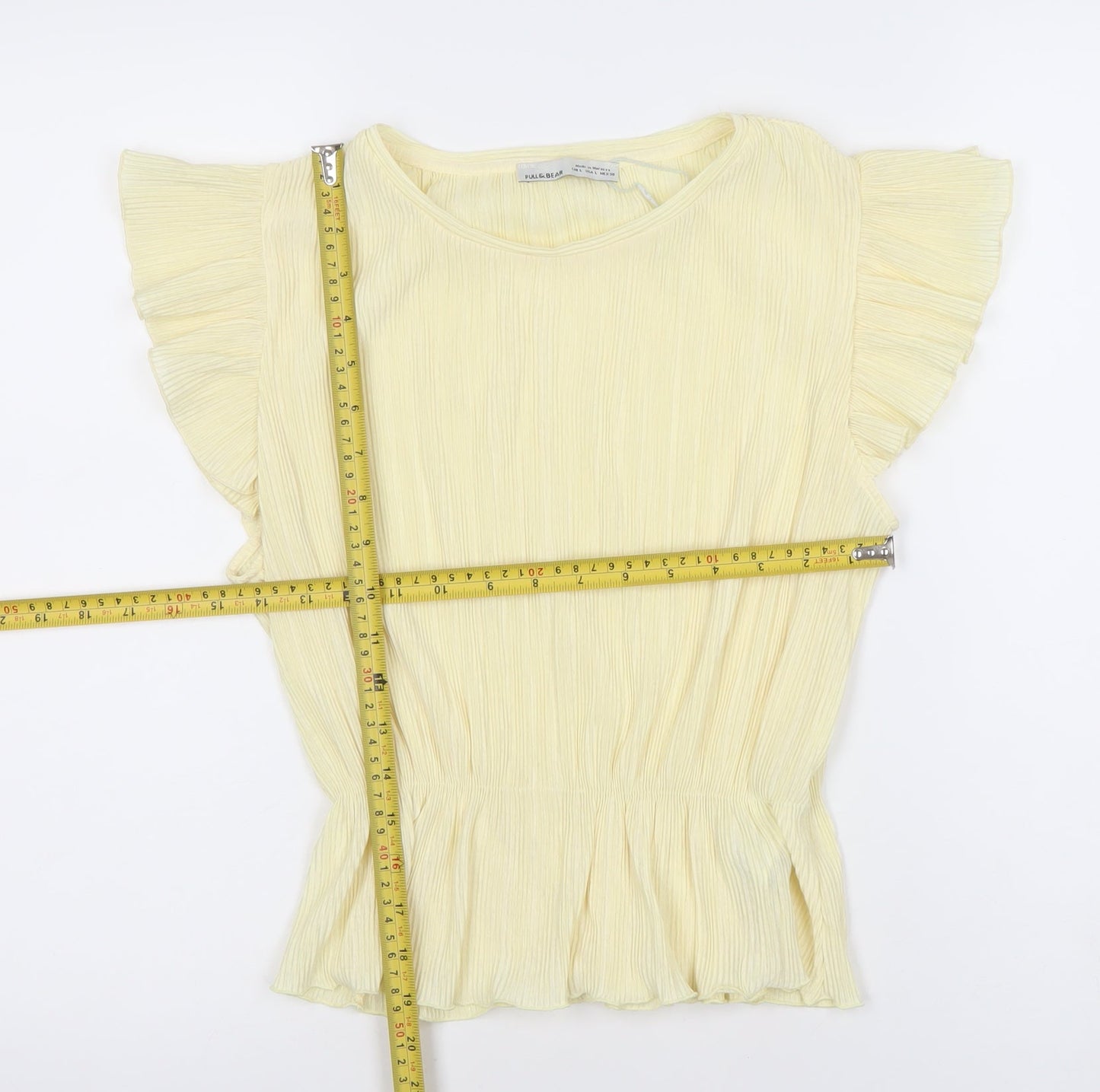 Womens UK Size L Pull & Bear Yellow Tunic Blouse