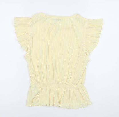Womens UK Size L Pull & Bear Yellow Tunic Blouse
