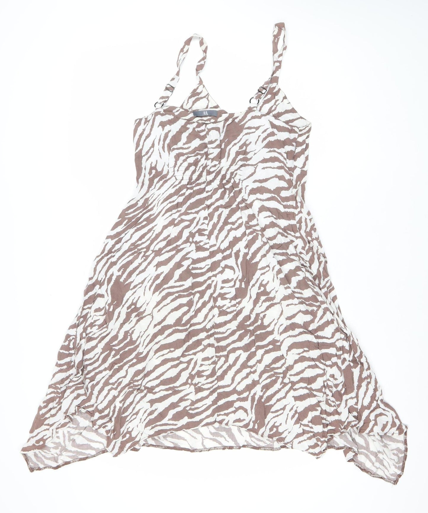Bh Women’s Brown Animal Print Viscose Midi Slip Dress Size 12