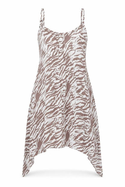 Bh Women’s Brown Animal Print Viscose Midi Slip Dress Size 12