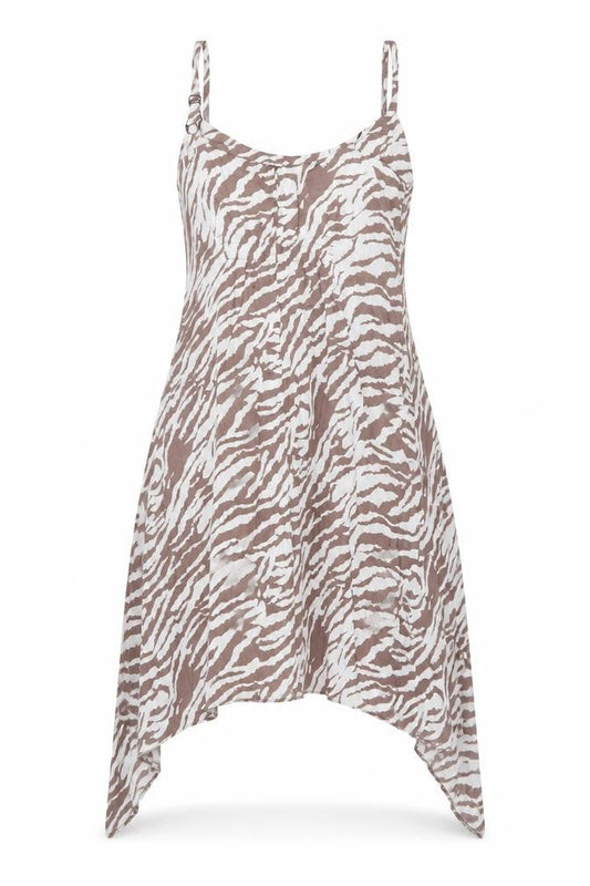 Bh Women’s Brown Animal Print Viscose Midi Slip Dress Size 12