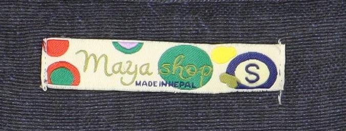Maya Stop Women’s Blue Multicoloured Cotton Shift Dress S Boho Long Sleeve