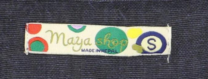 Maya Stop Women’s Blue Multicoloured Cotton Shift Dress S Boho Long Sleeve