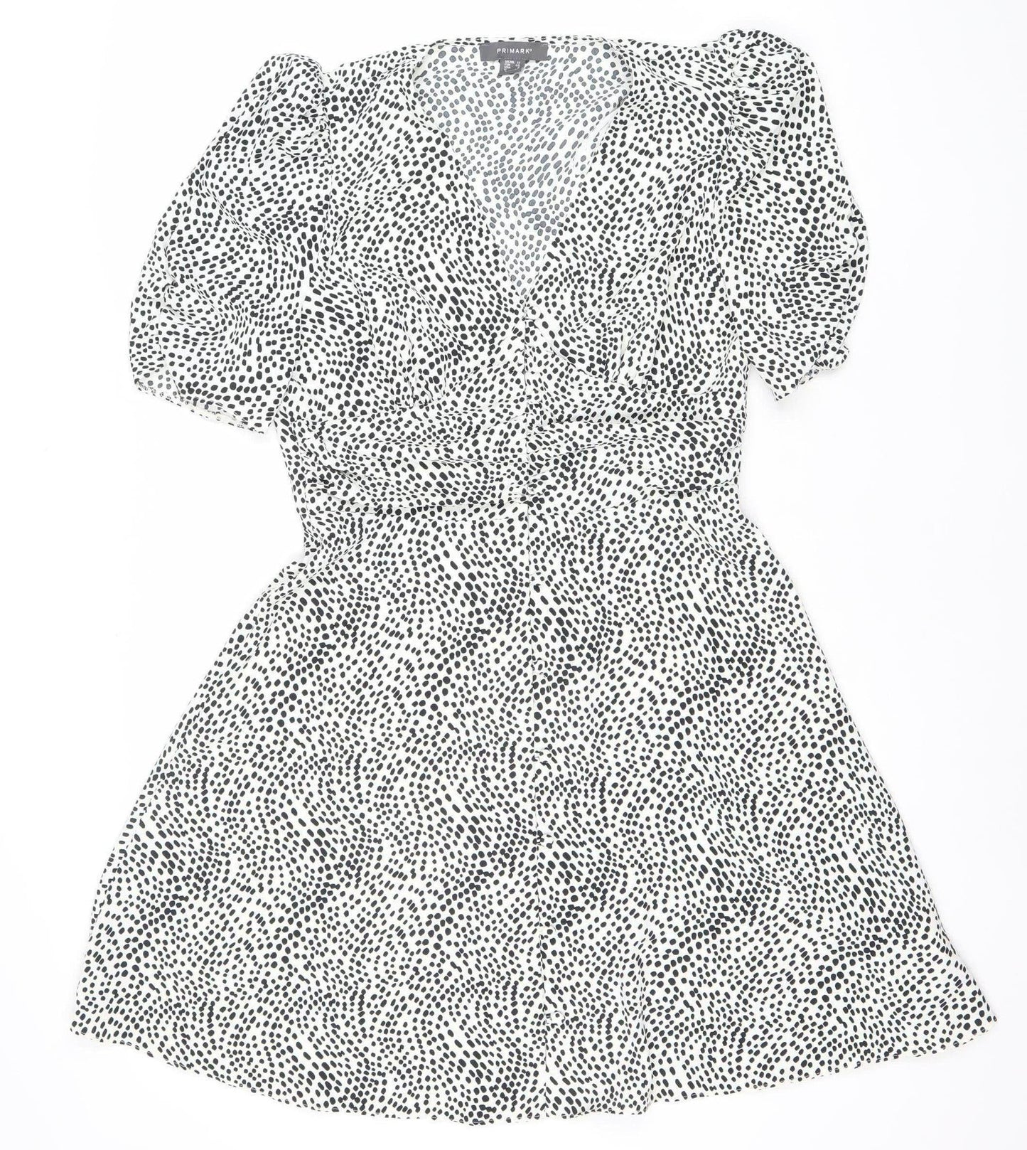 Primark Women’s Black White Animal Print Mini Bodycon Dress Size 12