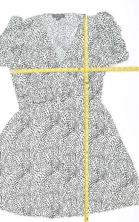 Primark Women’s Black White Animal Print Mini Bodycon Dress Size 12