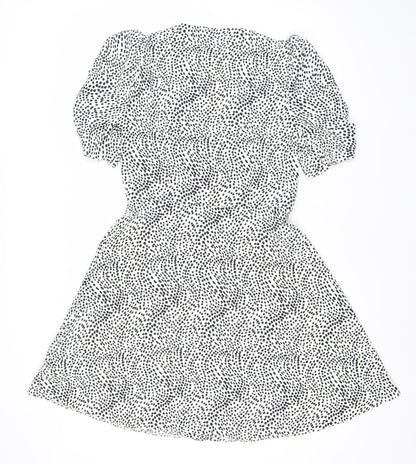 Primark Women’s Black White Animal Print Mini Bodycon Dress Size 12