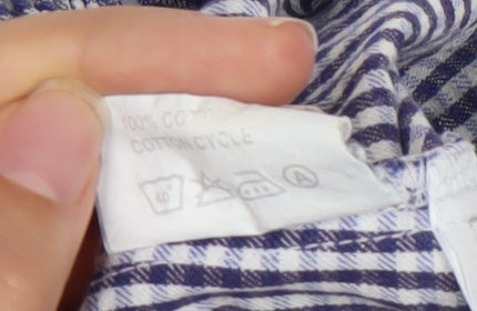 Whites Mens Blue Check Chef Workwear Trousers M Cotton Elastic Waist