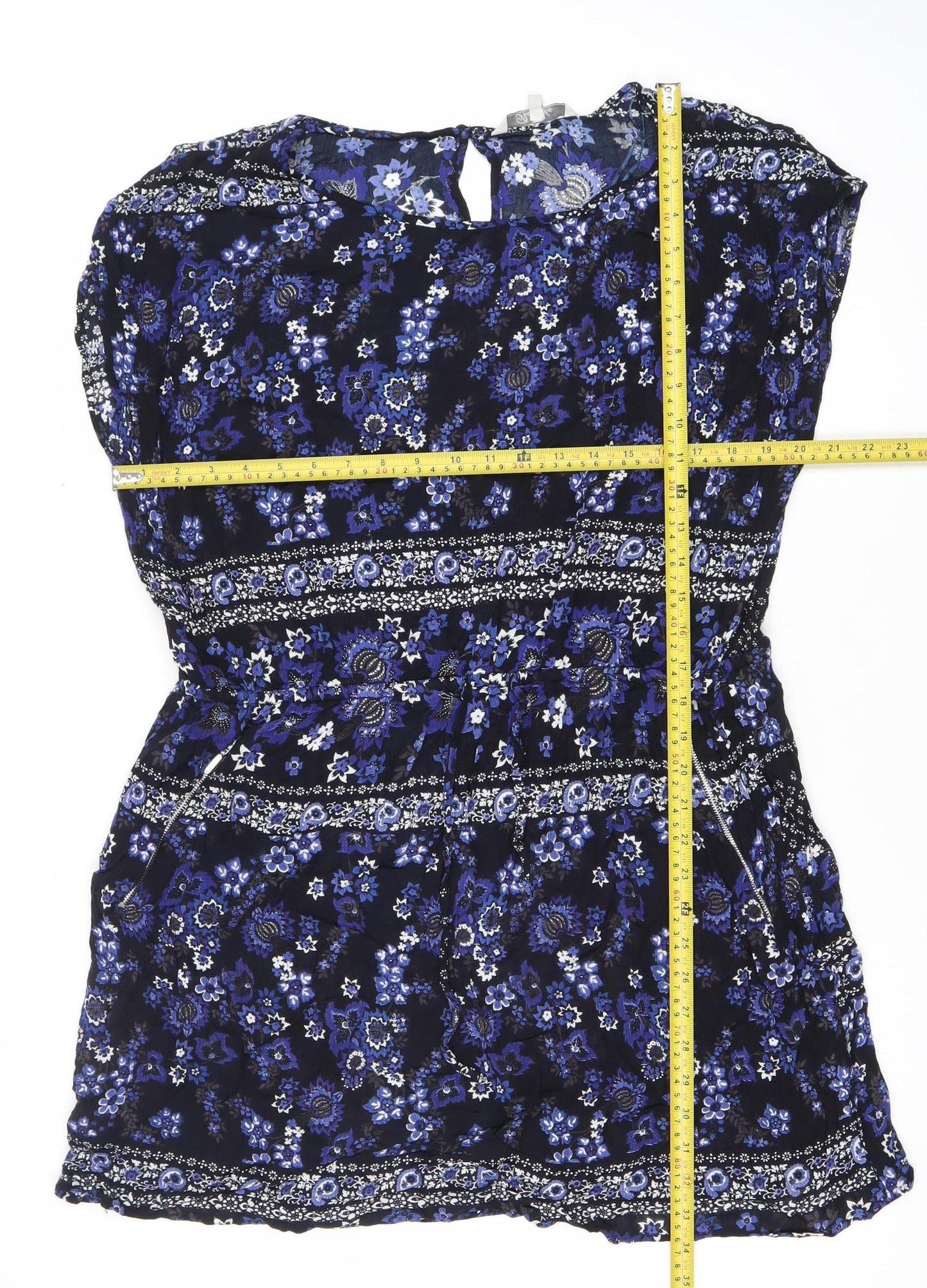 Gracech Womens Black Blue Floral Strapless Dress Size 20