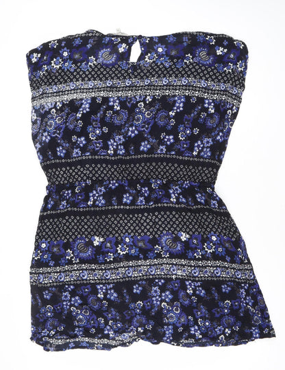 Gracech Womens Black Blue Floral Strapless Dress Size 20