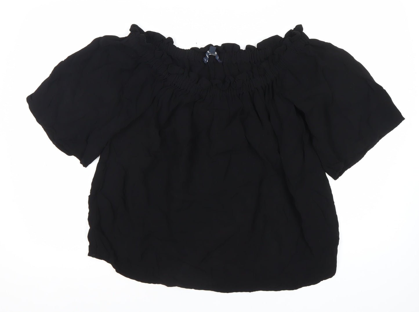 Womens UK Size 14 French Connection Black Tunic Blouse