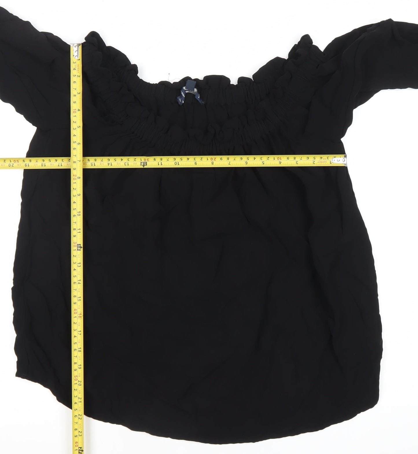Womens UK Size 14 French Connection Black Tunic Blouse