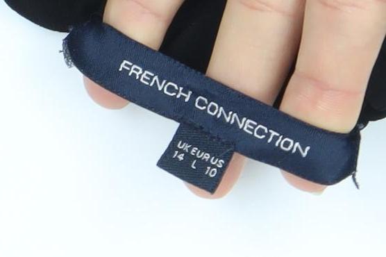 Womens UK Size 14 French Connection Black Tunic Blouse