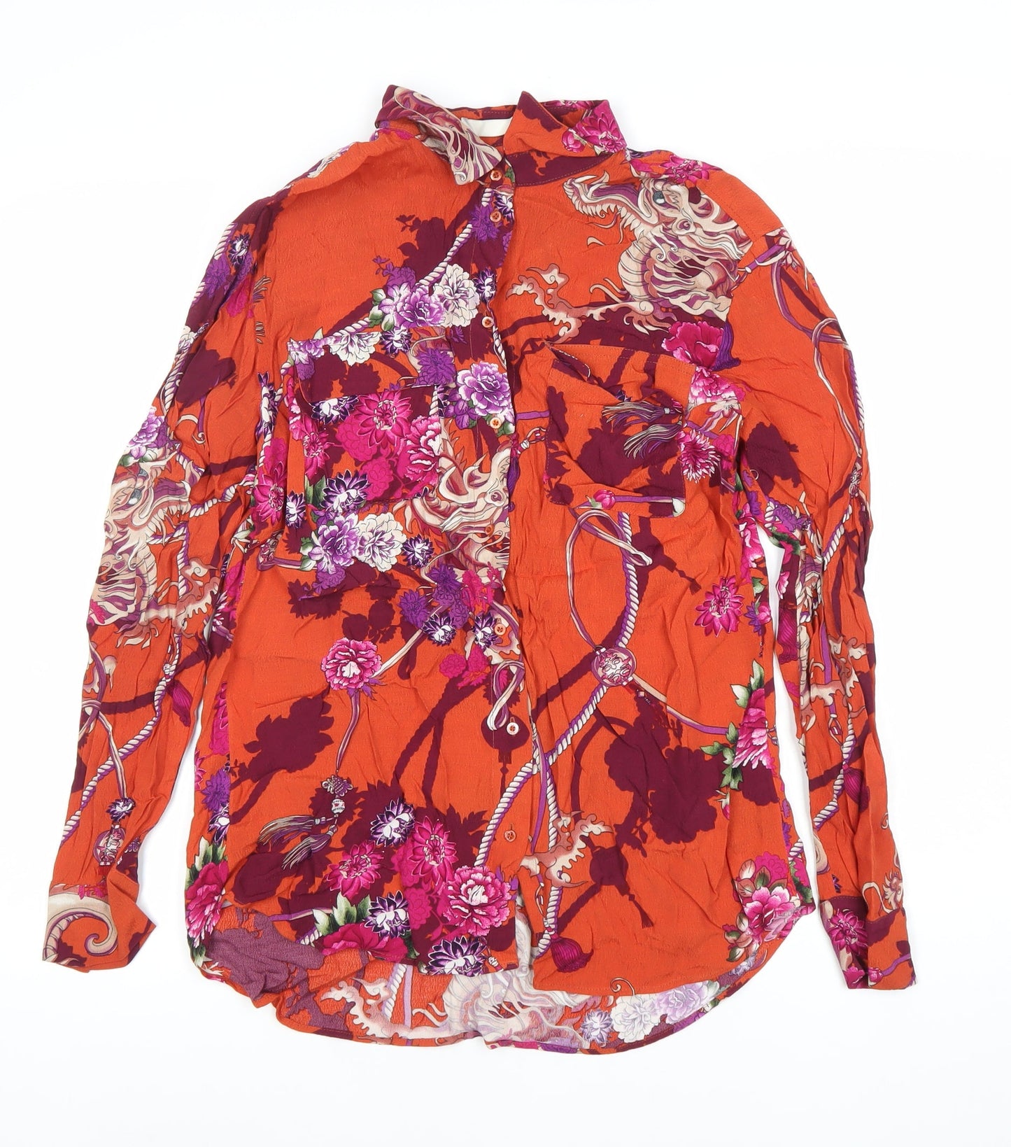 Womens UK Size 10 Oui Multicoloured Basic Button-Up