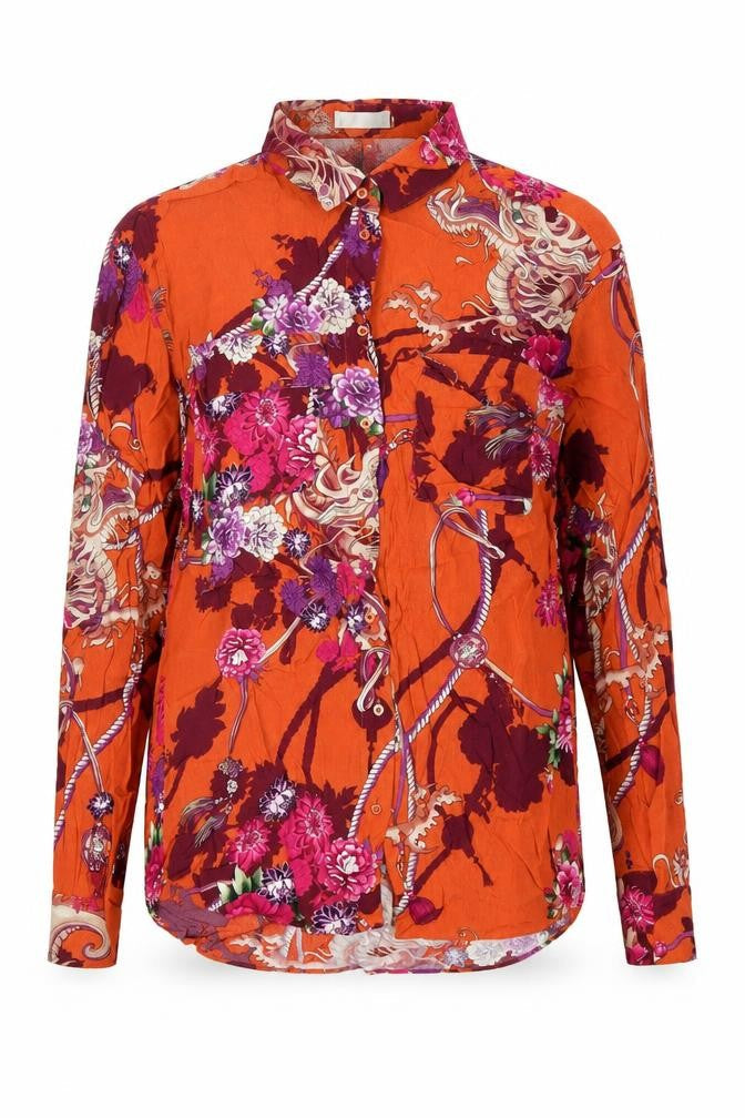 Womens UK Size 10 Oui Multicoloured Basic Button-Up