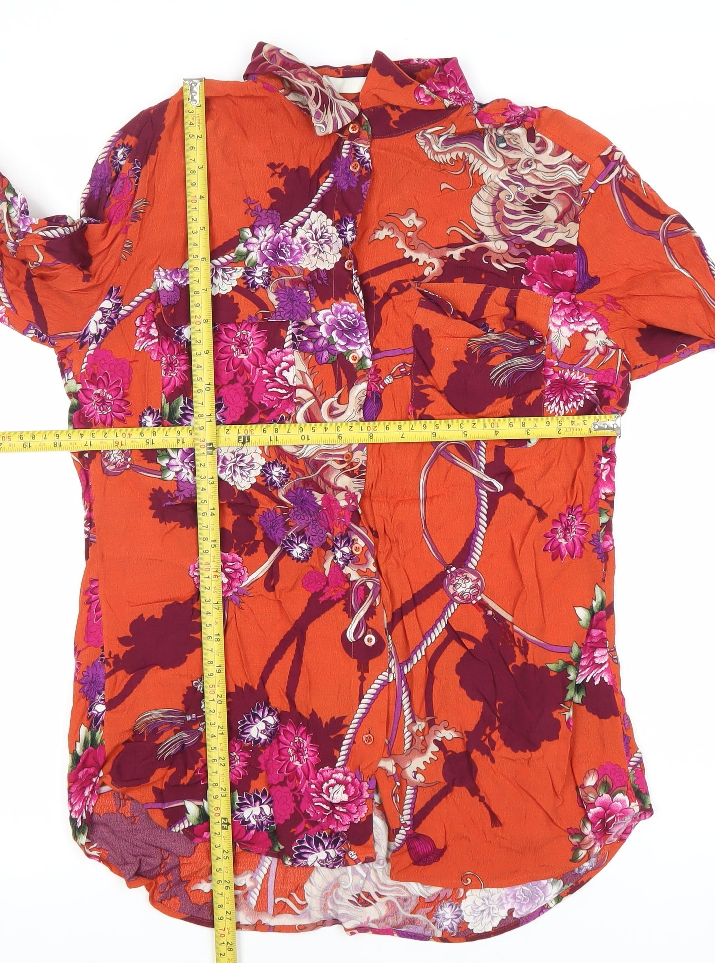 Womens UK Size 10 Oui Multicoloured Basic Button-Up