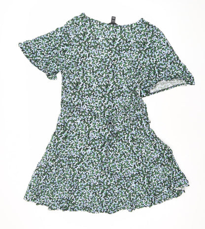 New Look Women’s Floral Asymmetric V-Neck Dress Size 14