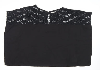 ARKITECT Womens Black Lace Tunic Blouse Size 12 Sleeveless